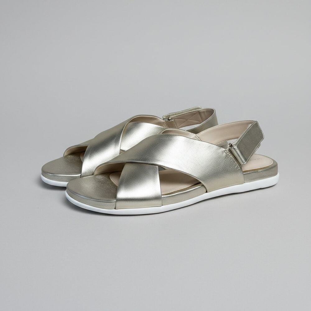 Cole Haan gold flat sandals, size 6, LIKE NEW!